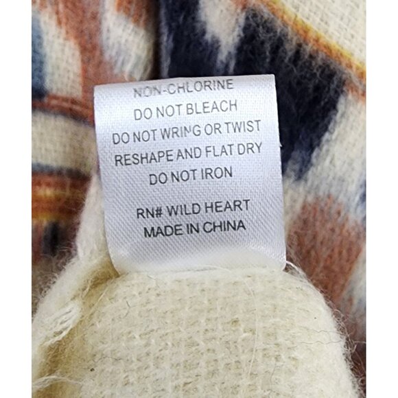 Woven Heart Cardigan Womens One Size Southwestern Cowgirl Casual Open Front - Picture 10 of 10